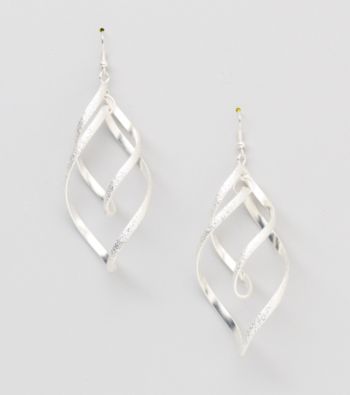 Relativity® Spiral Chandelier Earrings - Silvertone