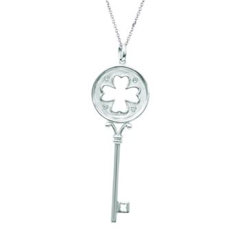 0.09 ct. t.w. Diamond Clover Pendant Necklace