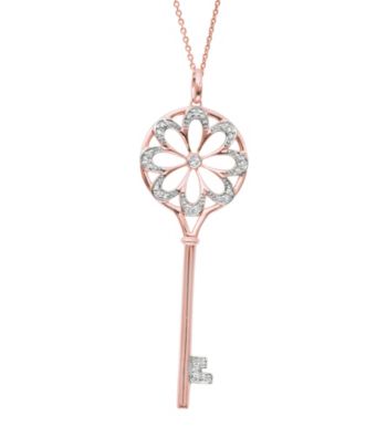 0.16 ct. t.w. Diamond Flower Pendant Necklace