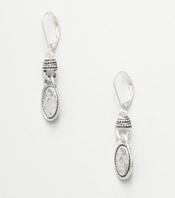 Napier® Etched Drop Earrings - Silver