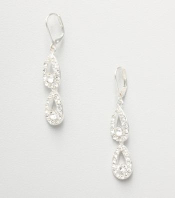 Napier® Crystal Tear Drop Earrings - Silvertone