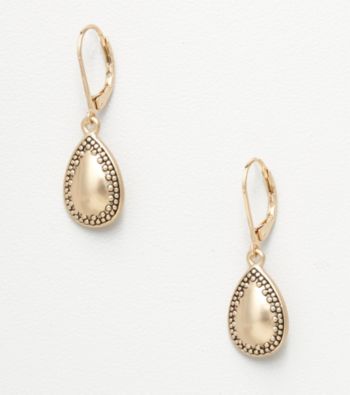 Napier® Teardrop Earrings - Antique Goldtone