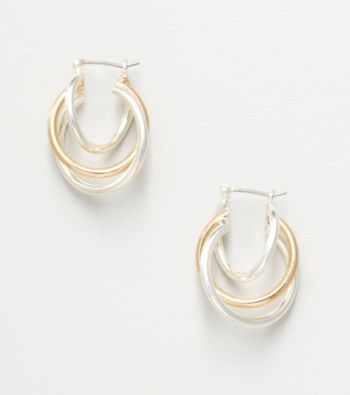 Napier® Triple Twist Hoop Earrings - Silvertone/Goldtone