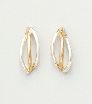 Napier® Open Wedding Band Earrings - Silver/Gold