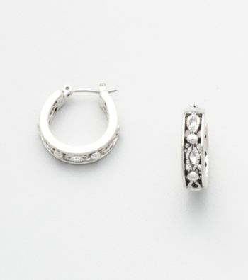 Napier® Etched Antique Earrings - Silvertone