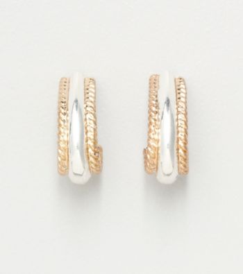 Napier® Small Wedding Band Earrings - Goldtone/Silvertone