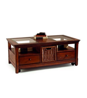 Magnussen® Home Tanner Rectangular Cocktail Table with Storage Basket