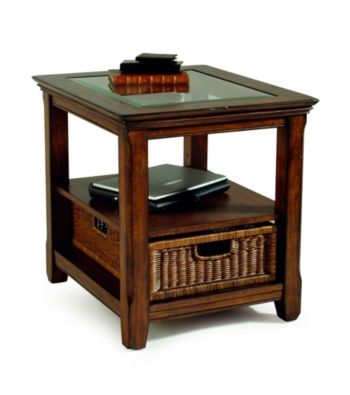 Magnussen® Home Tanner Rectangular End Table with Storage Basket
