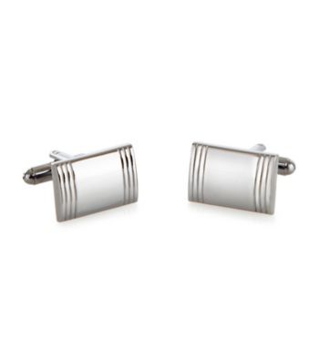 Kenneth Roberts Platinum® Men's Polished Rectangle Cuff Links - Black Nickel