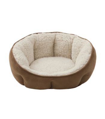 Soft Touch Tan & Ivory Tufted Euro Cuddler Dog Bed
