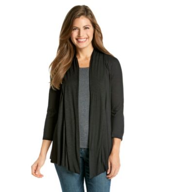 AGB® Petites' Draped Open-Front Cozy Cardigan