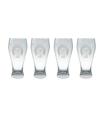 Lauren Ralph Lauren Classic Crest Barware Set of 4 Pilsner Glasses