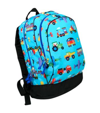 Wildkin Olive Kids Trains, Planes & Trucks Sidekick Backpack - Blue
