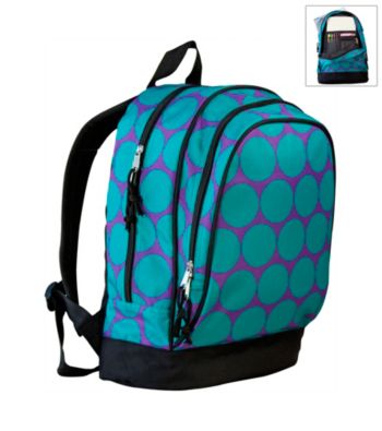 Wildkin Big Dots Sidekick Backpack - Aqua/Purple