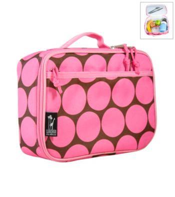Wildkin Big Dots Lunch Box - Pink/Mocha