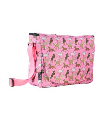 Wildkin Horses in Pink Laptop Messenger Bag - Pink