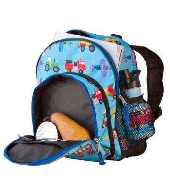 Wildkin Olive Kids Trains, Planes & Trucks Pack 'n Snack Backpack - Blue