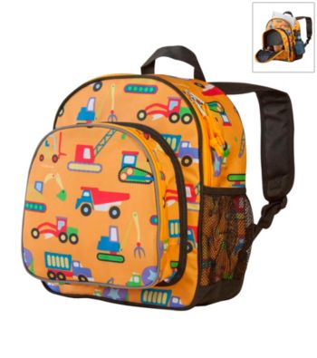 Wildkin Olive Kids Under Construction Pack 'n Snack Backpack - Orange