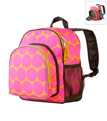 Wildkin Big Dots Pack 'n Snack Backpack - Hot Pink/Yellow