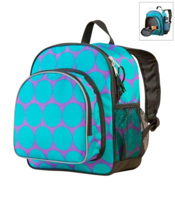 Wildkin Big Dots Pack 'n Snack Backpack - Aqua/Purple