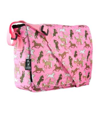 Wildkin Horses in Pink Kickstart Messenger Bag - Pink