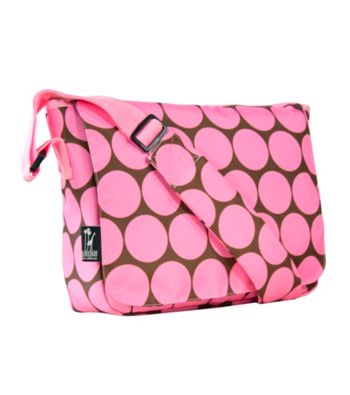 Wildkin Big Dots Kickstart Messenger Bag - Pink/Mocha