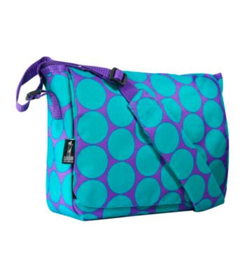 Wildkin Big Dots Kickstart Messenger Bag - Aqua/Purple