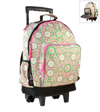 Wildkin Majestic High Roller Rolling Backpack - Pink