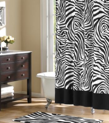 Home Essence Wild Side Black and White Shower Curtain