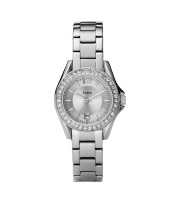 Fossil® Mini Riley Silver Dial Watch