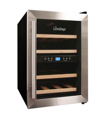 Vinotemp® 12-Bottle Dual Zone Stainless Steel Thermoelectric Wine Cooler