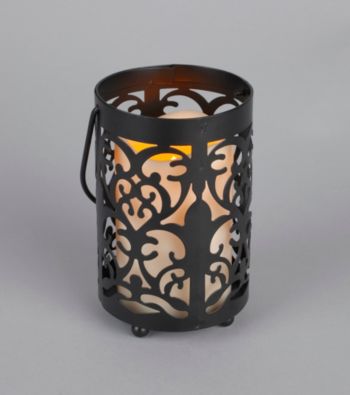 Gerson Ivory LED Candle with Metal Lantern