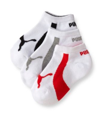PUMA® Boys' 3-pk. White No-show Socks
