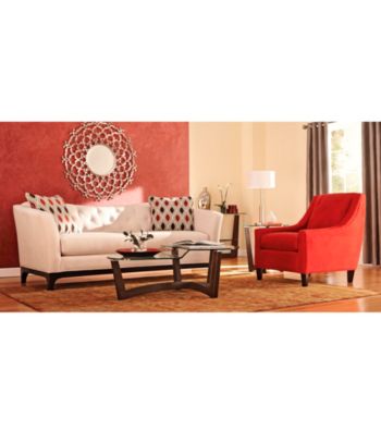 HM Richards Profile Tufted Back Microfiber Sofa & Chair Living Room Collection