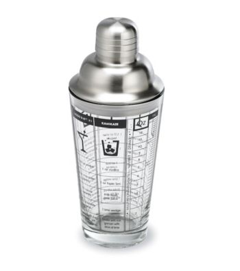Outset® Glass and Stainless Steel Cocktail Shaker