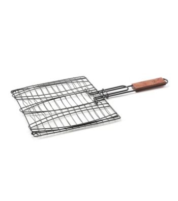 Outset® Triple Fish Basket with Rosewood Handle