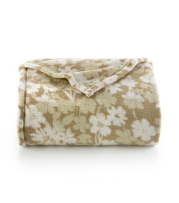 LivingQuarters Tonal Floral Micro Cozy Blanket