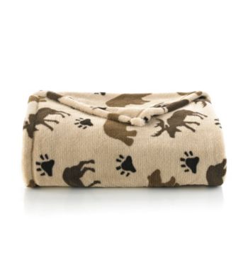 LivingQuarters Lodge Tracks Micro Cozy Throw