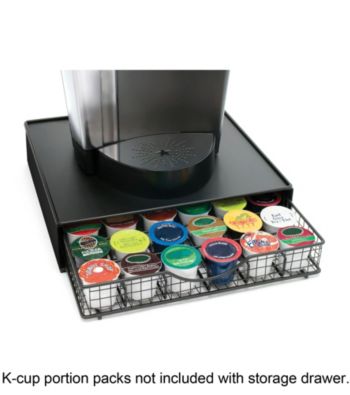 Lipper International Coffeemaker Shelf with Coffee Pod Storage Drawer