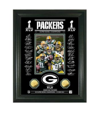 Super Bowl XLV Champions Photo, 24K Gold-Plated Coins with Etched Glass Panel by Highland Mints