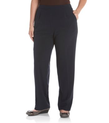 Briggs New York® Plus Size Flat-Front Pull-On Pants
