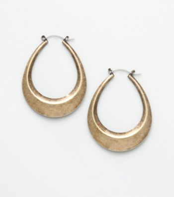 Nine West Vintage America Collection® Brass Ox Oval Hoop Earring