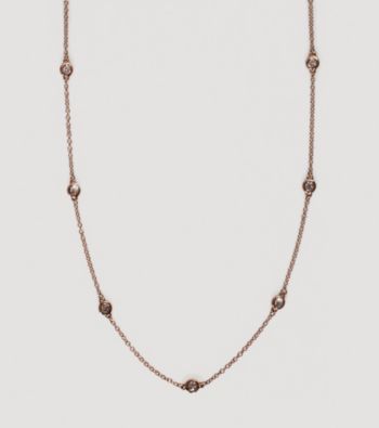 Effy® 14k Gold .21 ct. t.w. Station Diamond Necklace - Rose Gold