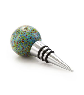 Vintage Royal® Aqua Speckled Ball Bottle Stopper