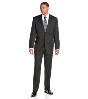 Calvin Klein Men's Solid Black Suit