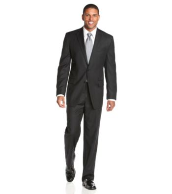 Calvin Klein Men's Black Pinstripe Suit