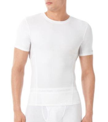 Calvin Klein Men's White Compression Short Sleeve Crew Tee