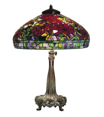 Dale Tiffany Red Peony Table Lamp