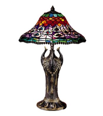 Dale Tiffany Peacock Tail Replica Table Lamp