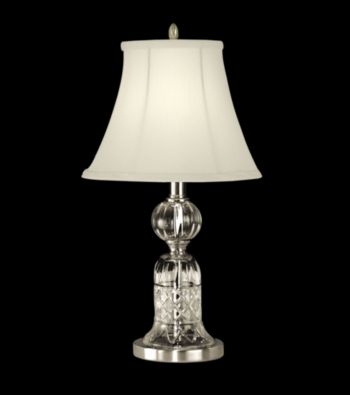 Dale Tiffany White Fabric Shade Crystal Table Lamp